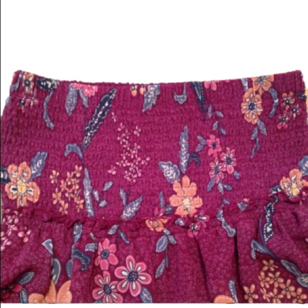 American Eagle Outfitters Strapless Dress Floral Print Purple Size XS - Picture 3 of 5